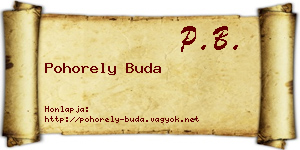 Pohorely Buda névjegykártya